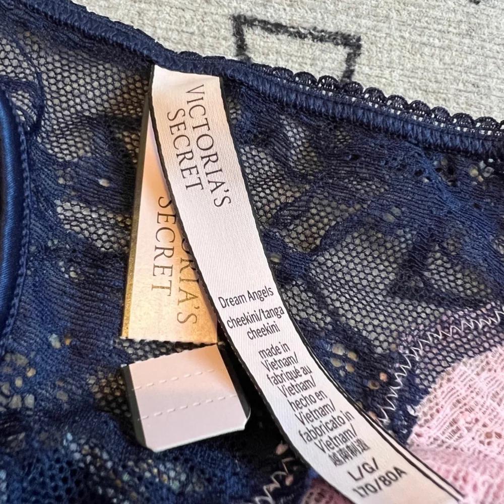 Women's Victoria's Secret Black & Pink Floral Cheeky Underwear L/G/170/80A